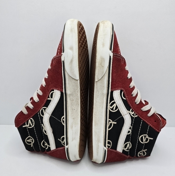 Vans | SK8-HI black canvas red suede indie hi-top sneakers | WMS 7.5 - Picture 10 of 11